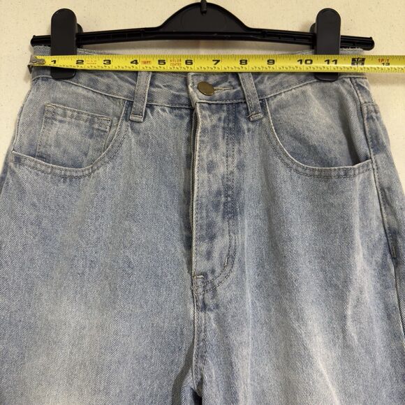 Princess Polly High Rise Straight Leg Light Wash Denim Jeans US 2 - Picture 5 of 9